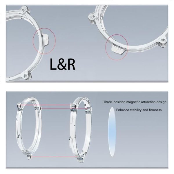 Meta Quest 3 VR Magnetic Eyeglasses Frame, Spec: L&R Frame Transparent - Image 4