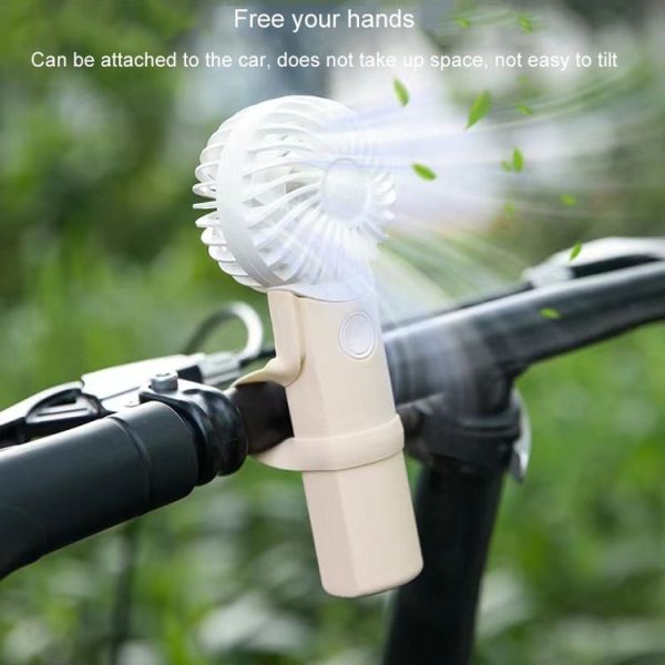 Portable Handheld Quiet Fan Silicone Hanging Neck Small Electrical Fan (Beige) - Image 10