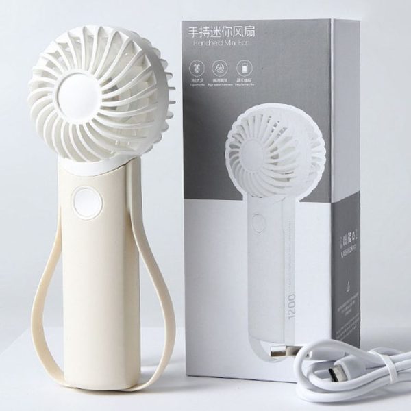 Portable Handheld Quiet Fan Silicone Hanging Neck Small Electrical Fan (Beige) - Image 11