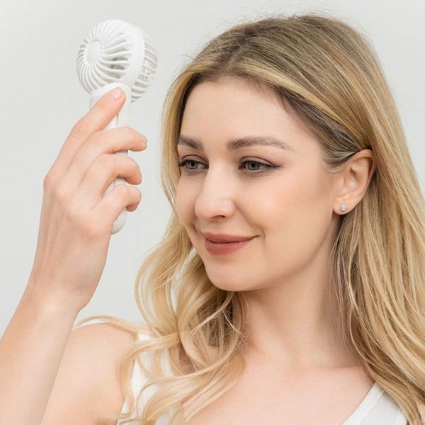 Portable Handheld Quiet Fan Silicone Hanging Neck Small Electrical Fan (Beige) - Image 2