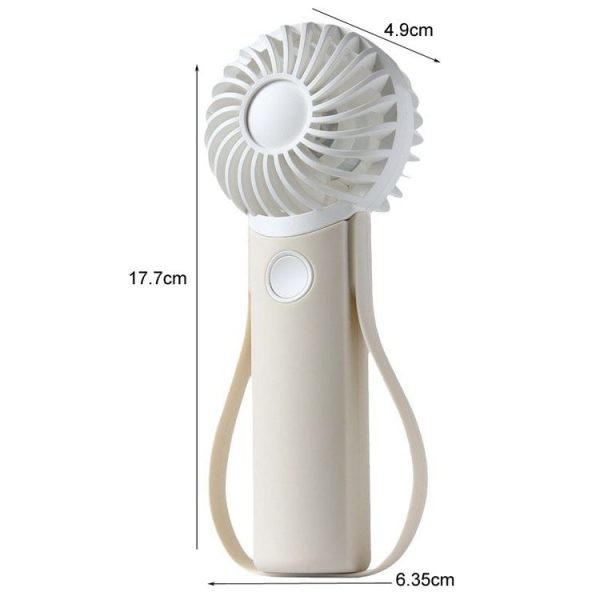 Portable Handheld Quiet Fan Silicone Hanging Neck Small Electrical Fan (Beige) - Image 3