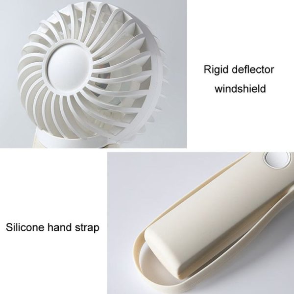 Portable Handheld Quiet Fan Silicone Hanging Neck Small Electrical Fan (Beige) - Image 4