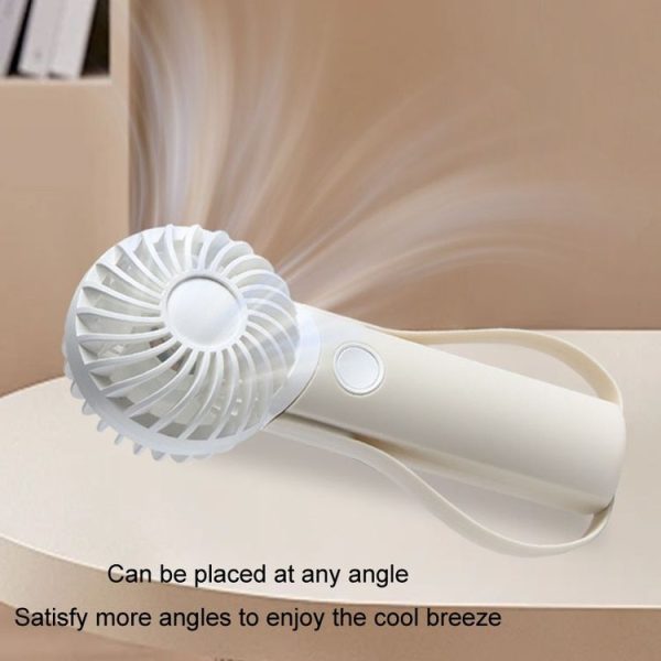 Portable Handheld Quiet Fan Silicone Hanging Neck Small Electrical Fan (Beige) - Image 8