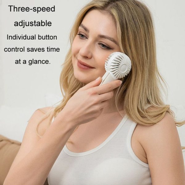 Portable Handheld Quiet Fan Silicone Hanging Neck Small Electrical Fan (Beige) - Image 9