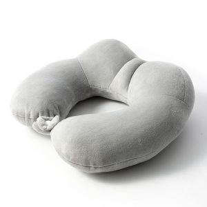 Portable Nap Neck Care Pillow Multifunctional Airplane Travel U-Shaped Pillow, Style: Gray PP Cotton