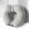 Portable Nap Neck Care Pillow Multifunctional Airplane Travel U-Shaped Pillow, Style: Gray PP Cotton - Image 2