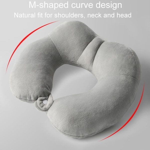 Portable Nap Neck Care Pillow Multifunctional Airplane Travel U-Shaped Pillow, Style: Gray PP Cotton - Image 8
