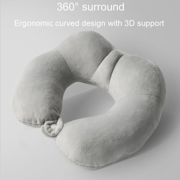 Portable Nap Neck Care Pillow Multifunctional Airplane Travel U-Shaped Pillow, Style: Gray PP Cotton - Image 9
