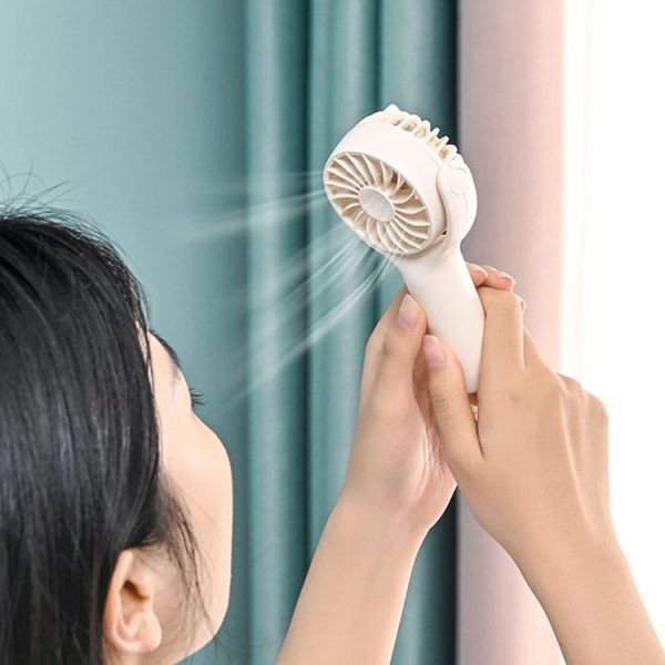 Mini Handheld Small Fan Rechargeable Mute Desktop Portable Fan (Pink) - Image 2
