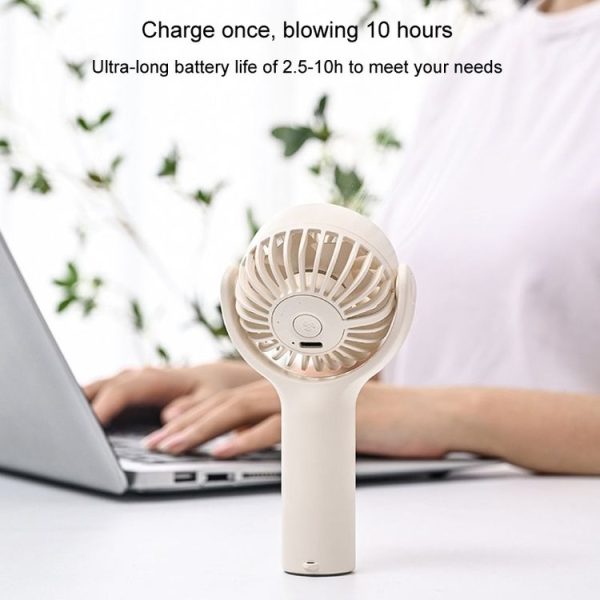 Mini Handheld Small Fan Rechargeable Mute Desktop Portable Fan (Pink) - Image 5