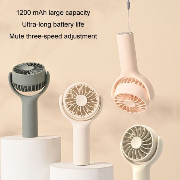 Mini Handheld Small Fan Rechargeable Mute Desktop Portable Fan (Pink) - Image 9