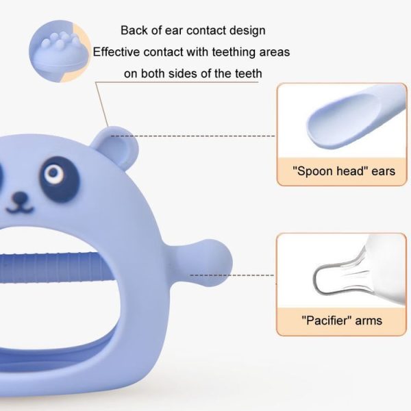 Baby Hand Protector Silicone Gloves Teether Anti Hand Eating Teething Toys (White) - Image 4