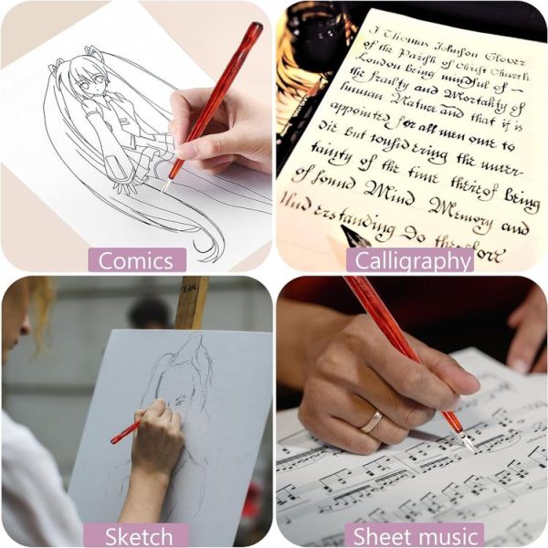 9 Calligraphy Nibs+ Dip Pen Set For Cartoon Sketching Art Drawing - Image 5