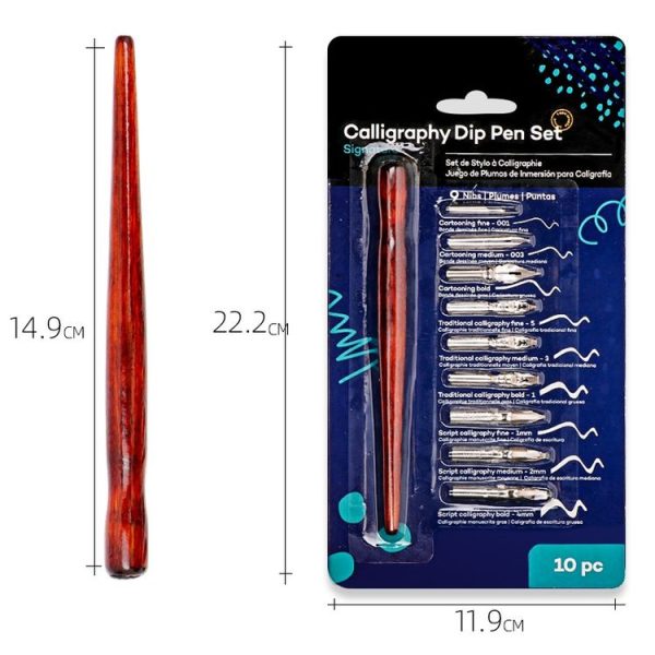9 Calligraphy Nibs+ Dip Pen Set For Cartoon Sketching Art Drawing - Image 6
