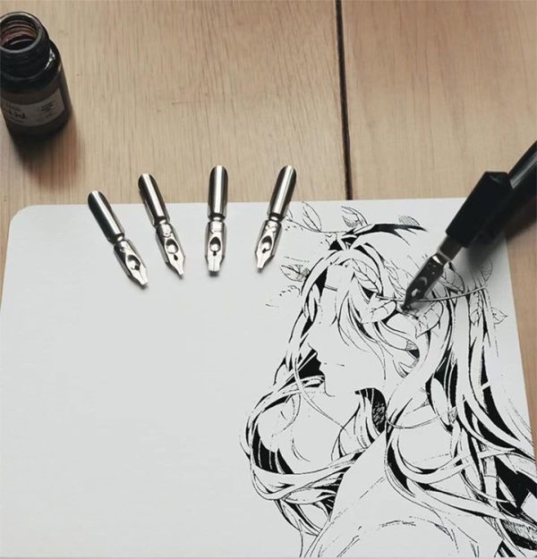 Calligraphy Pen Set Inclined Bar Dip Pen Manga Cartoon Pen With 5 Pen Nib - Image 6