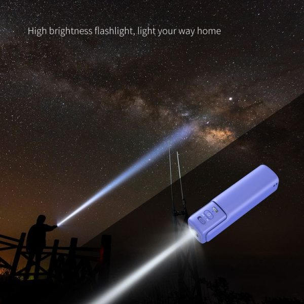 PS-J009 4-In-1 LED Light Buzzer Alarm Mini Folding Handheld Fan (Milk White) - Image 9