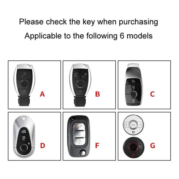 Mercedes-Benz Car Key Cover Multifunctional Keychain Anti-lost Number Plate, Style: A - Image 3
