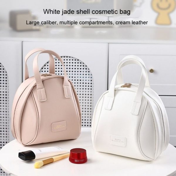 Portable Shell Cosmetic Bag Large Capacity Travel Toiletries Storage Bag (White) - Image 3