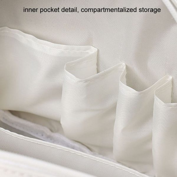 Portable Shell Cosmetic Bag Large Capacity Travel Toiletries Storage Bag (White) - Image 5