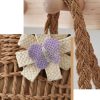 Knitting Straw Shoulder Bag Hollow Wave Large Capacity Tote Bag With Lining (Light Brown) - Image 5