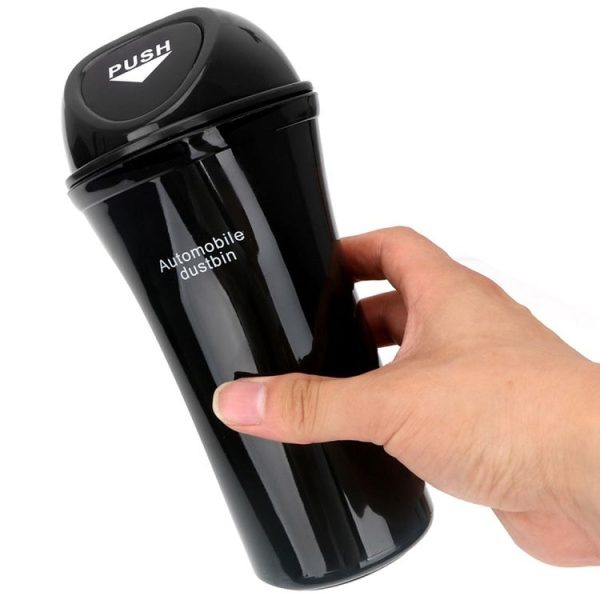 Car Mini Trash Can Multifunctional Interior Storage Box (Black) - Image 4