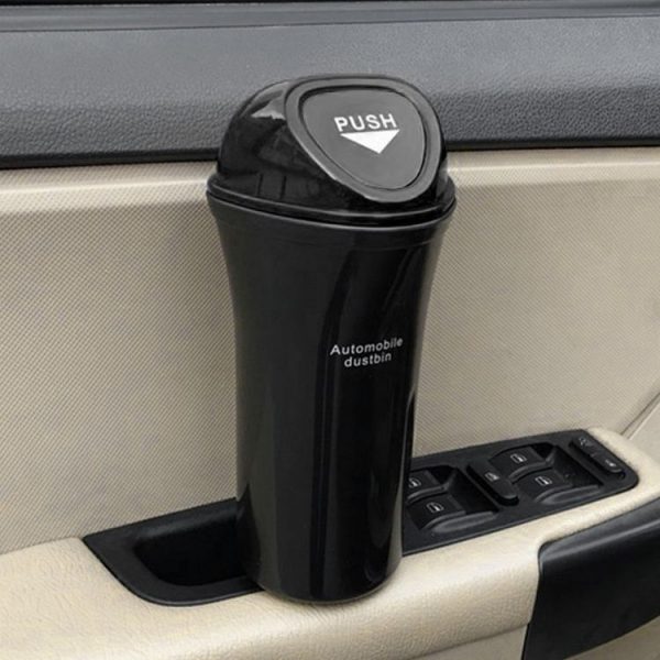 Car Mini Trash Can Multifunctional Interior Storage Box (Black) - Image 6