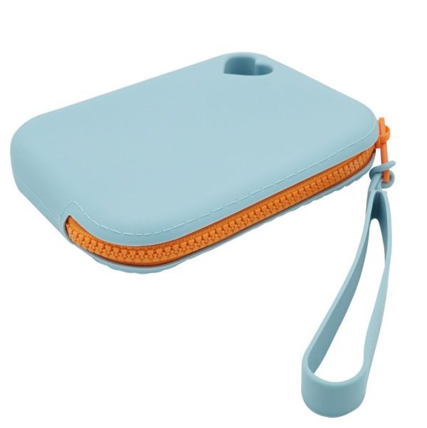 Silicone Storage Bag Portable Key Card Package Waterproof Dustproof Data Earphone Mini Bag (Light Blue)