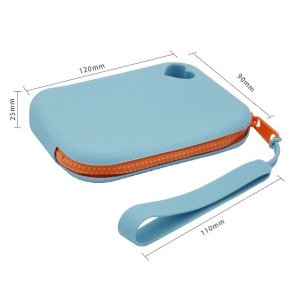 Silicone Storage Bag Portable Key Card Package Waterproof Dustproof Data Earphone Mini Bag (Light Blue) - Image 3