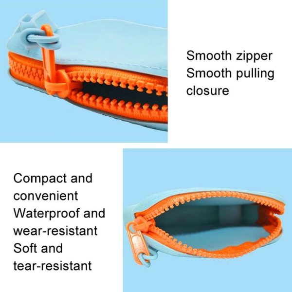 Silicone Storage Bag Portable Key Card Package Waterproof Dustproof Data Earphone Mini Bag (Light Blue) - Image 4