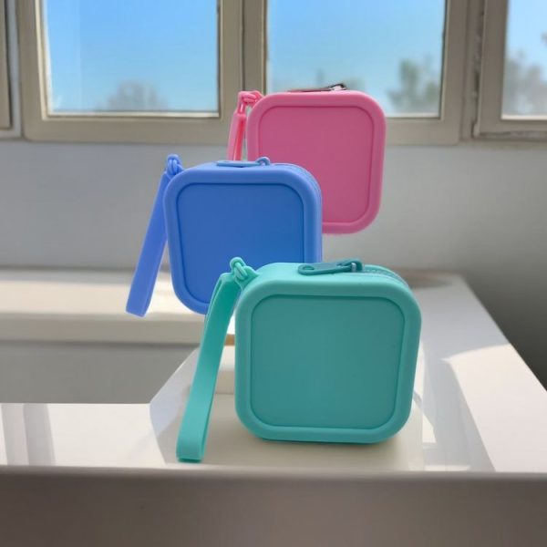 Silicone Change Storage Small Square Bag Lipstick Bank Card Earphone Zipper Storage Bag (Green) - Image 2