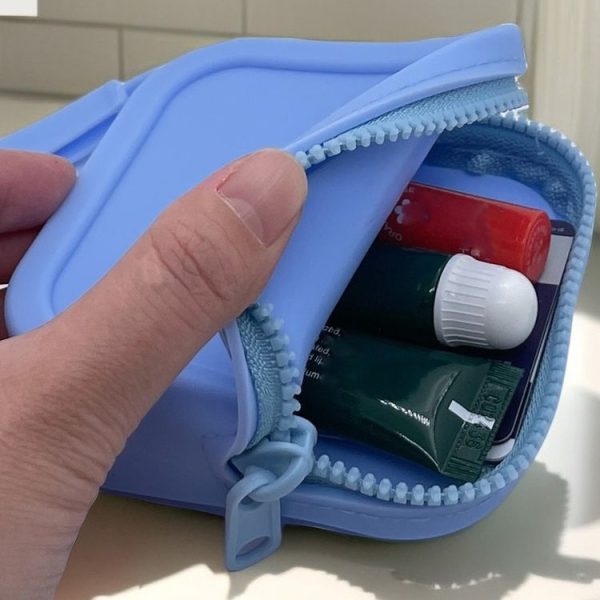 Silicone Change Storage Small Square Bag Lipstick Bank Card Earphone Zipper Storage Bag (Green) - Image 3