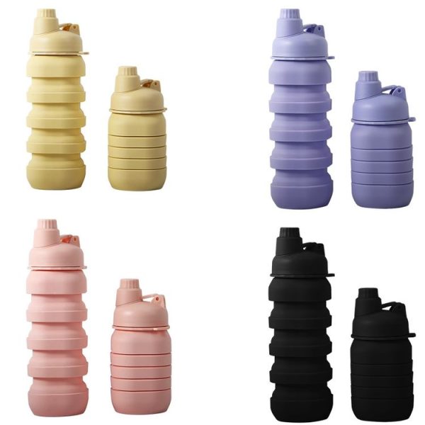 500ml Outdoor Camping Sporting Goods Large Capacity Portable Folding Silicone Kettle (Pink) - Image 2