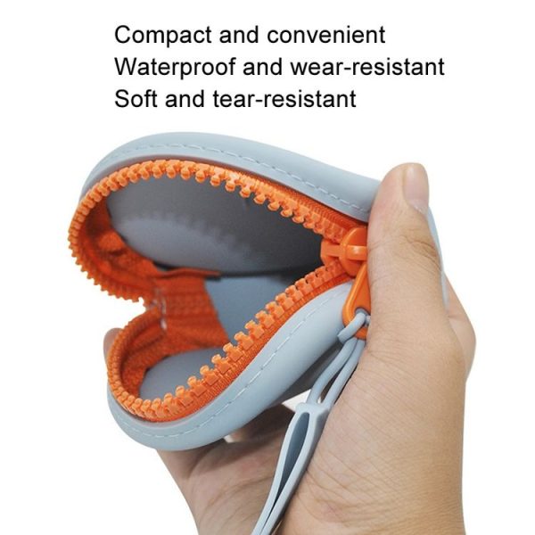 Circular Pet Snack Coin Purse Zipper Silicone Earphones Storage Bag (Sky Blue) - Image 5