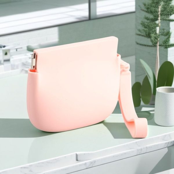 Silicone Elastic Coin Pouch Tie Handle Clasp Coin Storage Bag (Pink)
