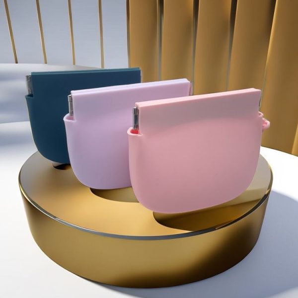 Silicone Elastic Coin Pouch Tie Handle Clasp Coin Storage Bag (Pink) - Image 3