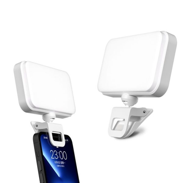 66 LEDs Selfie Fill Light Rechargeable 3 Modes Clip-on Pocket Light For Phone, Laptop, Tablet Meeting (White) - Image 2