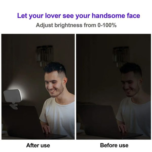 66 LEDs Selfie Fill Light Rechargeable 3 Modes Clip-on Pocket Light For Phone, Laptop, Tablet Meeting (White) - Image 4