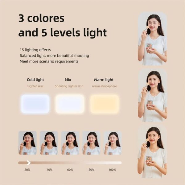 66 LEDs Selfie Fill Light Rechargeable 3 Modes Clip-on Pocket Light For Phone, Laptop, Tablet Meeting (White) - Image 5