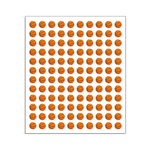 20Sheets / Pack (2400 Stickers Total) Sports Ball Stickers for Scrapbooking, Crafting (Basketball)