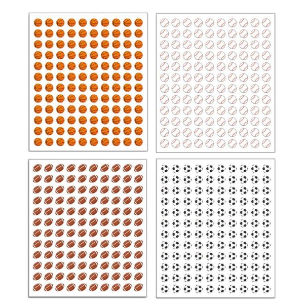 20Sheets / Pack (2400 Stickers Total) Sports Ball Stickers for Scrapbooking, Crafting (Basketball) - Image 3