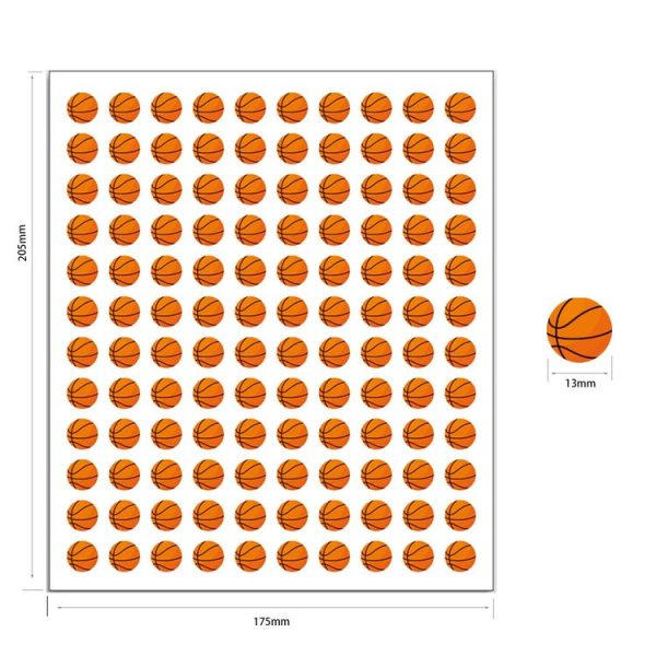 20Sheets / Pack (2400 Stickers Total) Sports Ball Stickers for Scrapbooking, Crafting (Basketball) - Image 4
