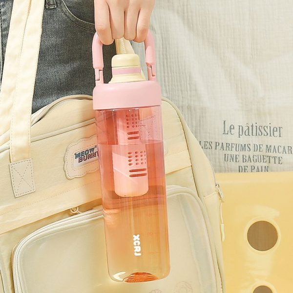 1000ml Gradient Color Large Capacity Tea Leaking Cup Outdoor Portable Kettle (Fog Purple) - Image 7