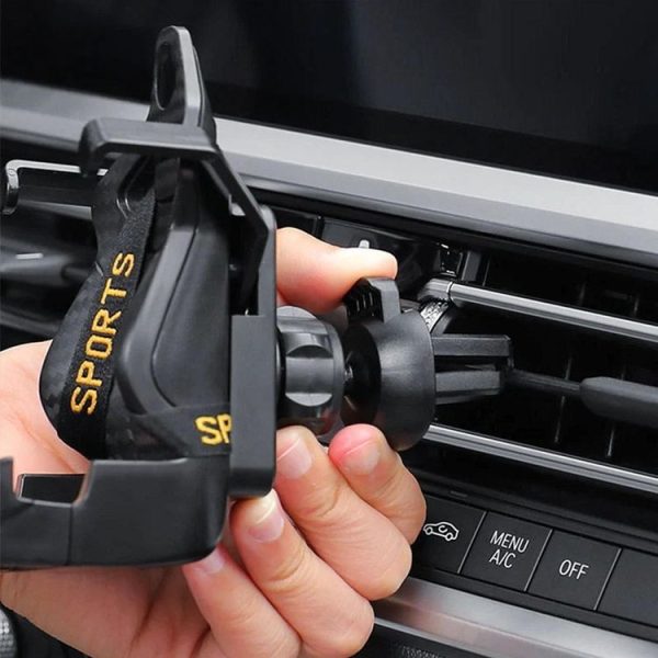Car Gravity Air Outlet Navigation Mobile Phone Holder (Yellow Ribbon) - Image 6