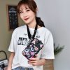 Printed Crossbody Mobile Phone Bag Mini Wallet With Arm Band, Style: Deep Blue Rose - Image 2