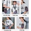 Printed Crossbody Mobile Phone Bag Mini Wallet With Arm Band, Style: Deep Blue Rose - Image 4