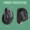 XUNSVFOX H5 Upright Vertical Dual Mode Mouse Rechargeable Wireless Business Office Mouse (Black) - Image 3
