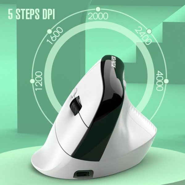 XUNSVFOX H5 Upright Vertical Dual Mode Mouse Rechargeable Wireless Business Office Mouse (Black) - Image 8
