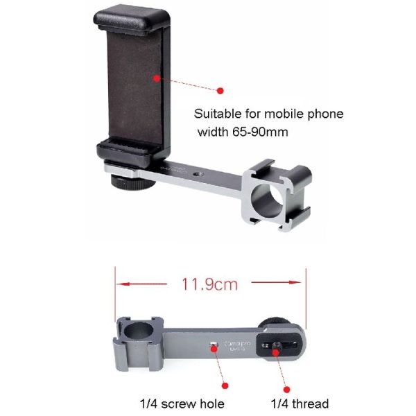 Cimapro CPT-3 Three-headed Hot Boot Bracket Adapter Mount LED Mic On Gimbal - Image 3
