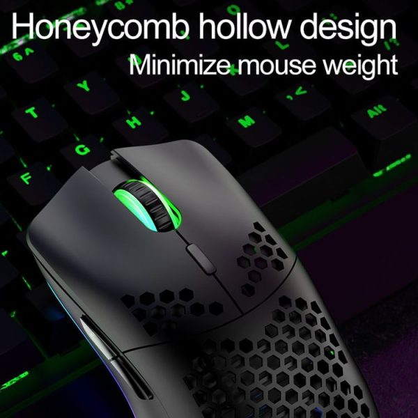 XUNSVFOX XYH80 Hollow Hole Rechargeable Wireless Gaming Mouse RGB Light Computer Office Mouse (White) - Image 10