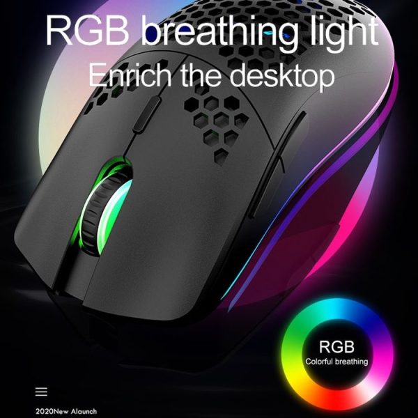 XUNSVFOX XYH80 Hollow Hole Rechargeable Wireless Gaming Mouse RGB Light Computer Office Mouse (White) - Image 11